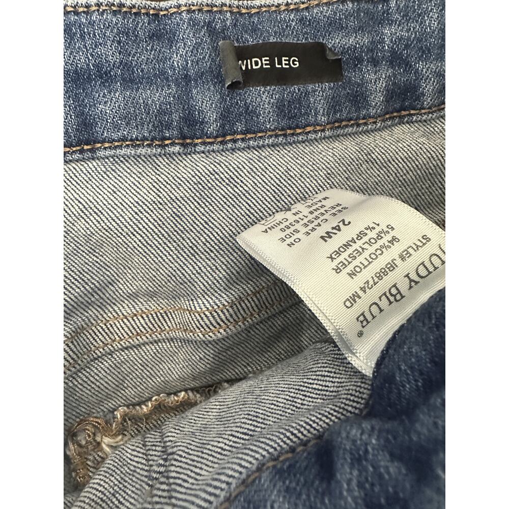 Judy Blue Macon Cargo Wide Leg Jeans High Rise Blue Denim Women's Plus Size 24W - Picture 9 of 16